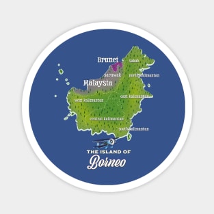 The Island of Borneo map Magnet